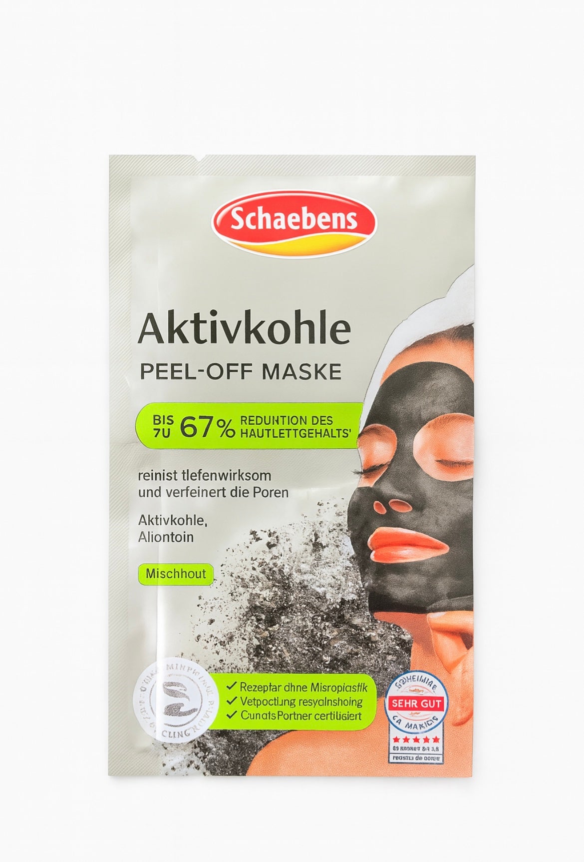 Peel-off activated charcoal face mask (2 x 8 ml), 16 ml 