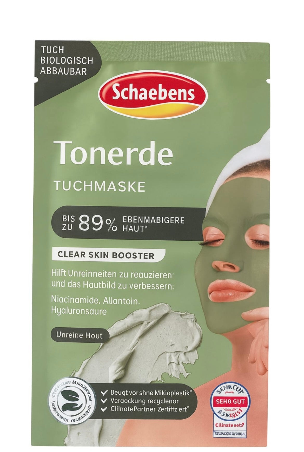 Clay sheet mask, 1 pc. 